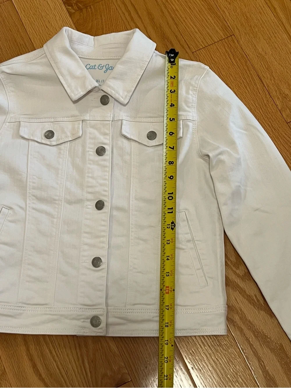 Cat & Jack White Button-Front Denim Jacket